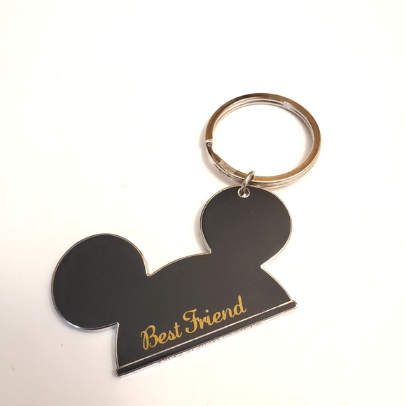 Disney World Mickey Ears Hat enamel keychain "Best Friend" version - Picture 2 of 3